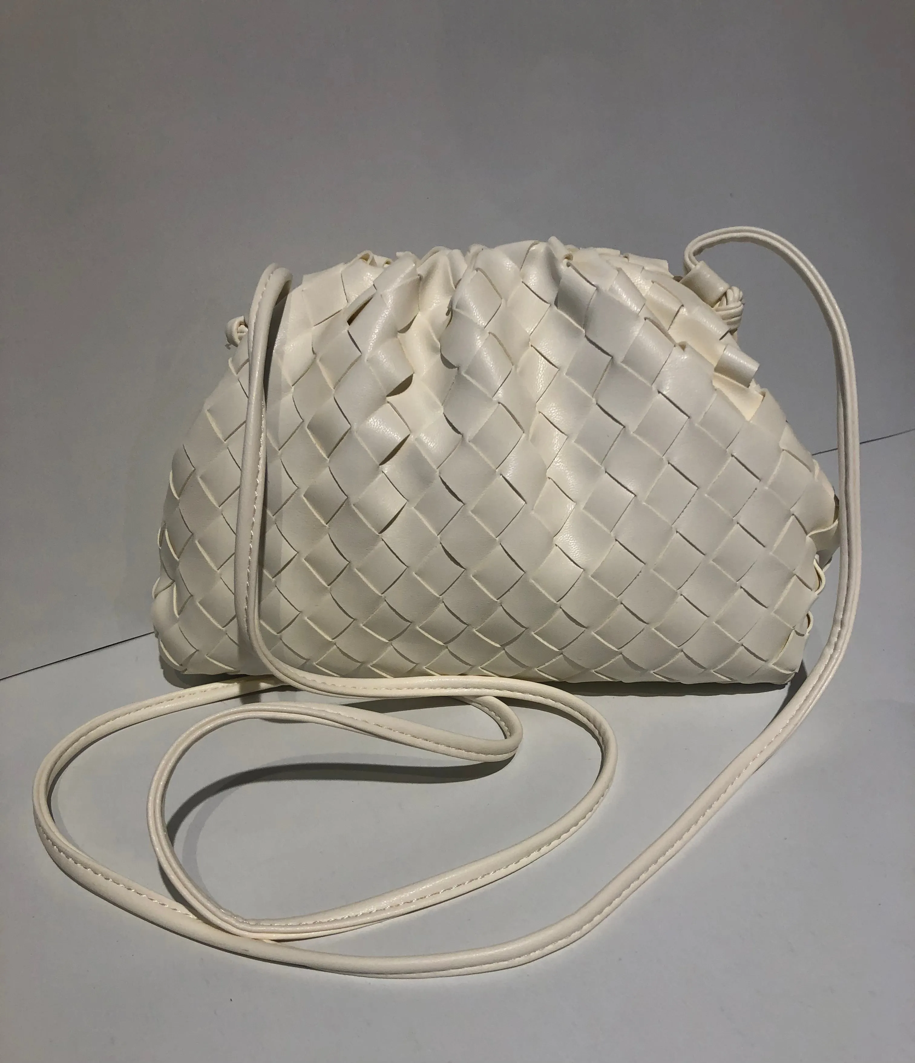 Davy Crossbody Handbag of Woven Vegan Leather