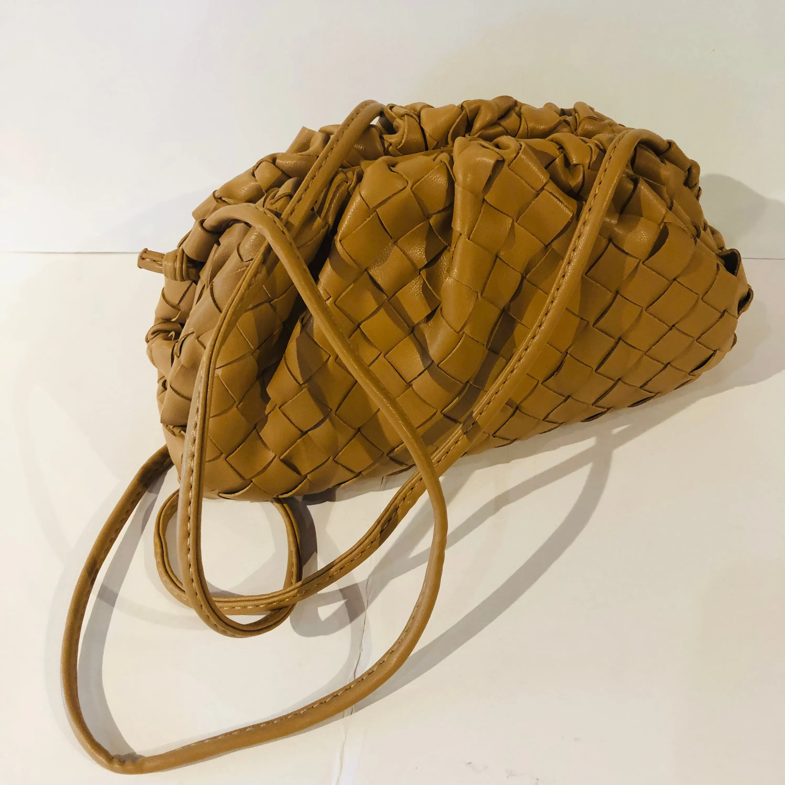 Davy Crossbody Handbag of Woven Vegan Leather