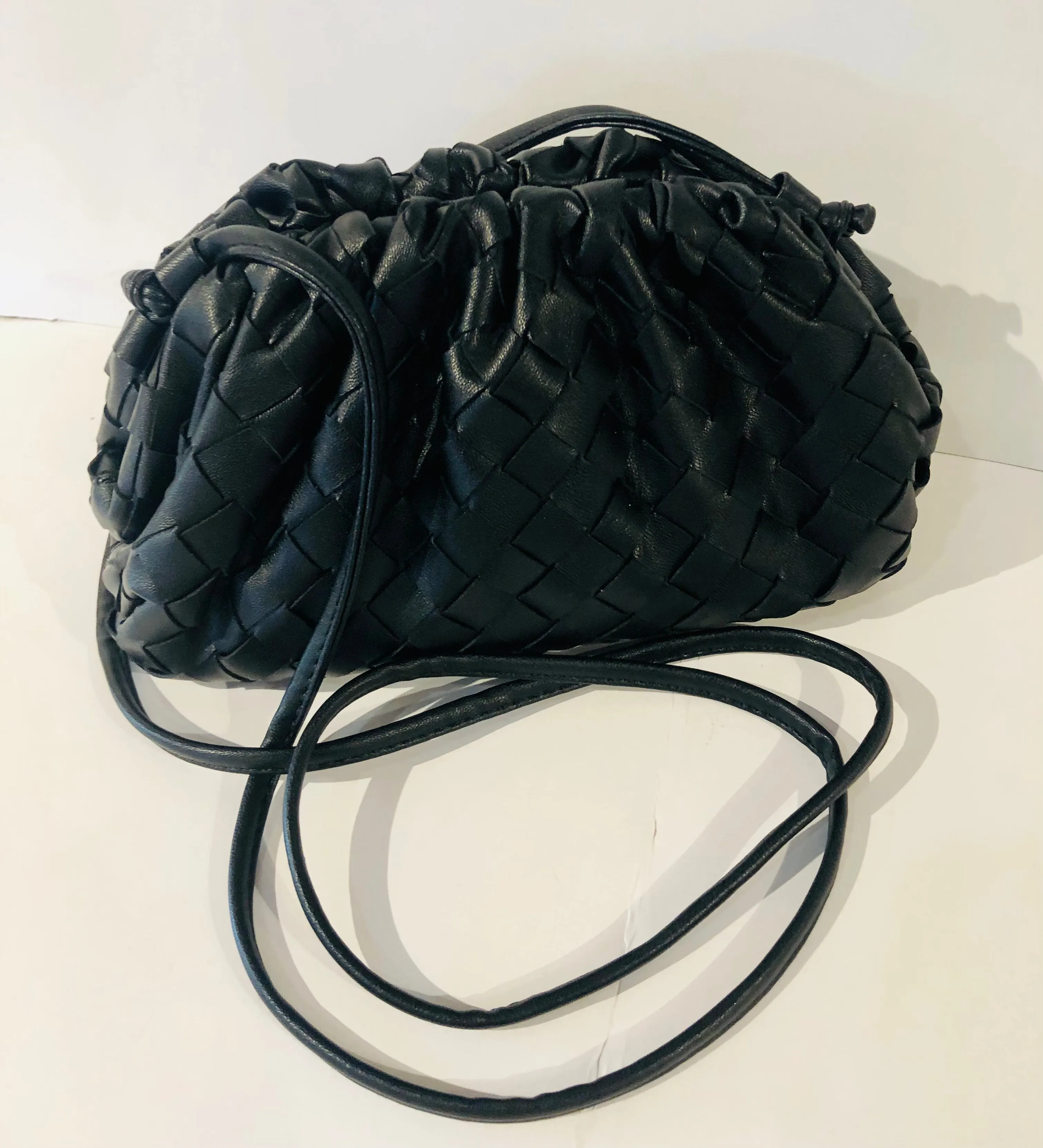 Davy Crossbody Handbag of Woven Vegan Leather