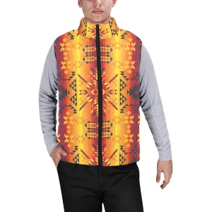 Desert Geo Yellow Red Men's Padded Vest Jacket