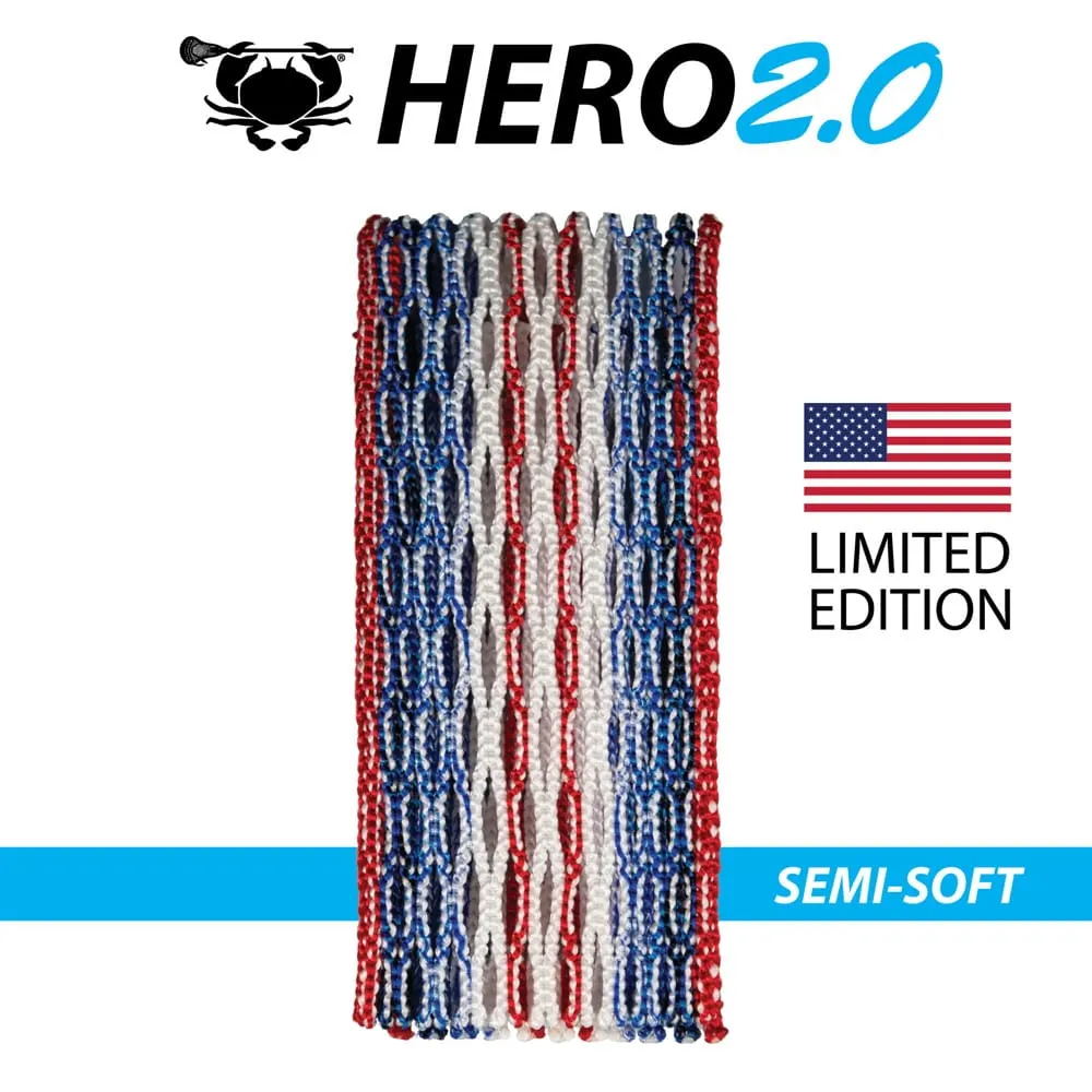 ECD Hero 2.0 USA STRIKER LE Semi-Soft Lacrosse Mesh Stringing Piece