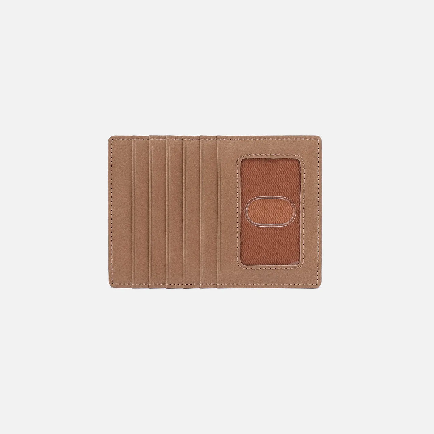 Euro Slide Card Case In Polished Leather - Cashmere