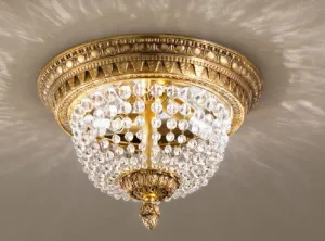 Flush Ceiling Fitting With Bohemian Crystals