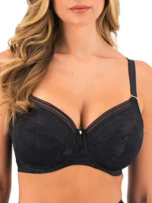 Fusion Lace Side Support Bra - Black