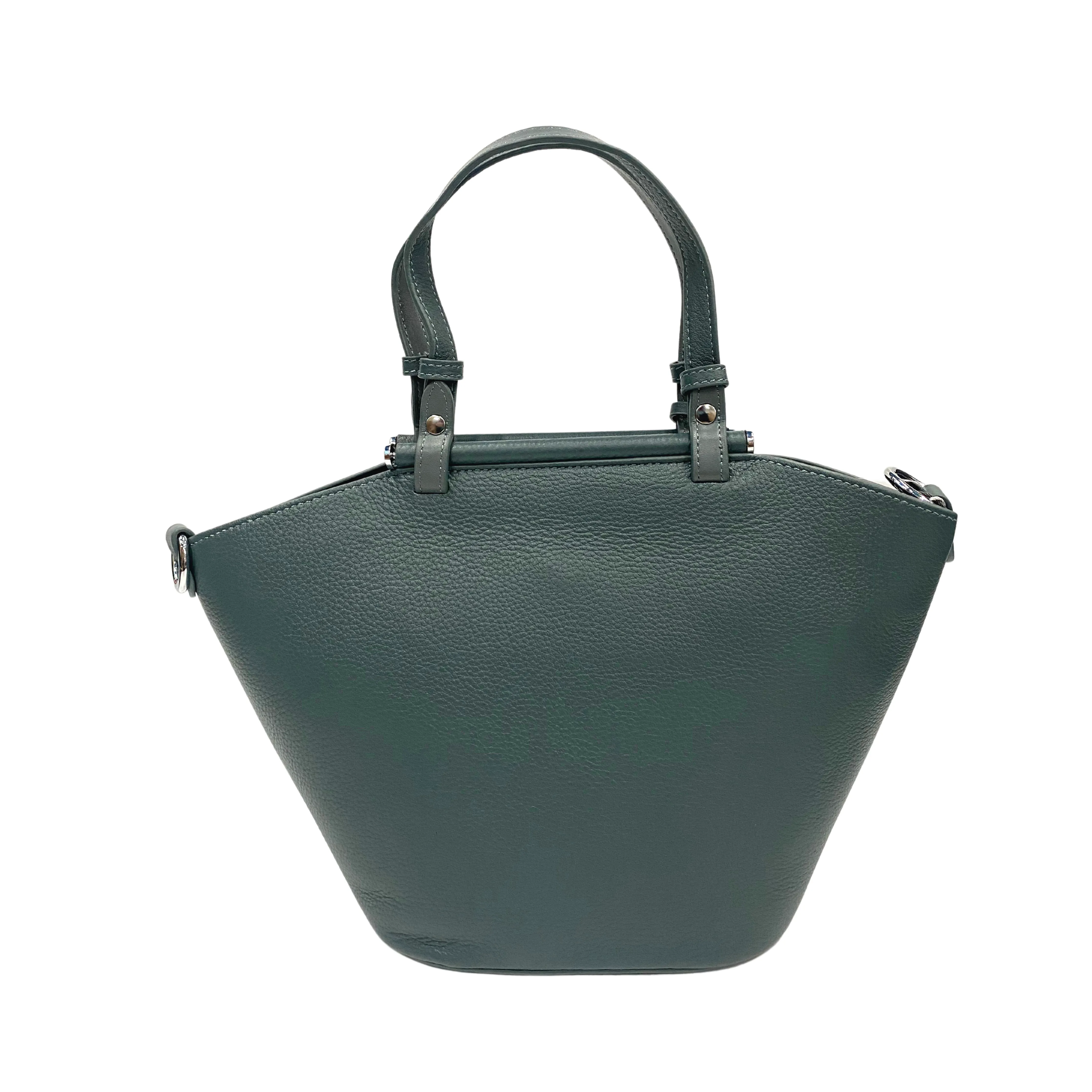 Genuine Leather Barrel Handbag