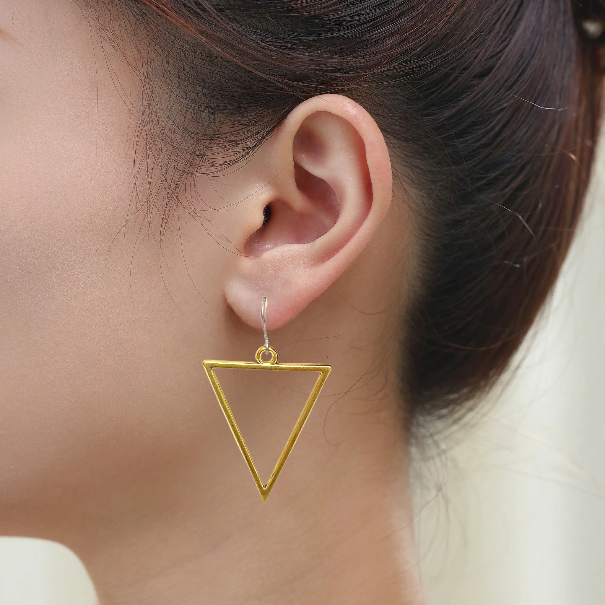 Geometric Gold Triangle earrings