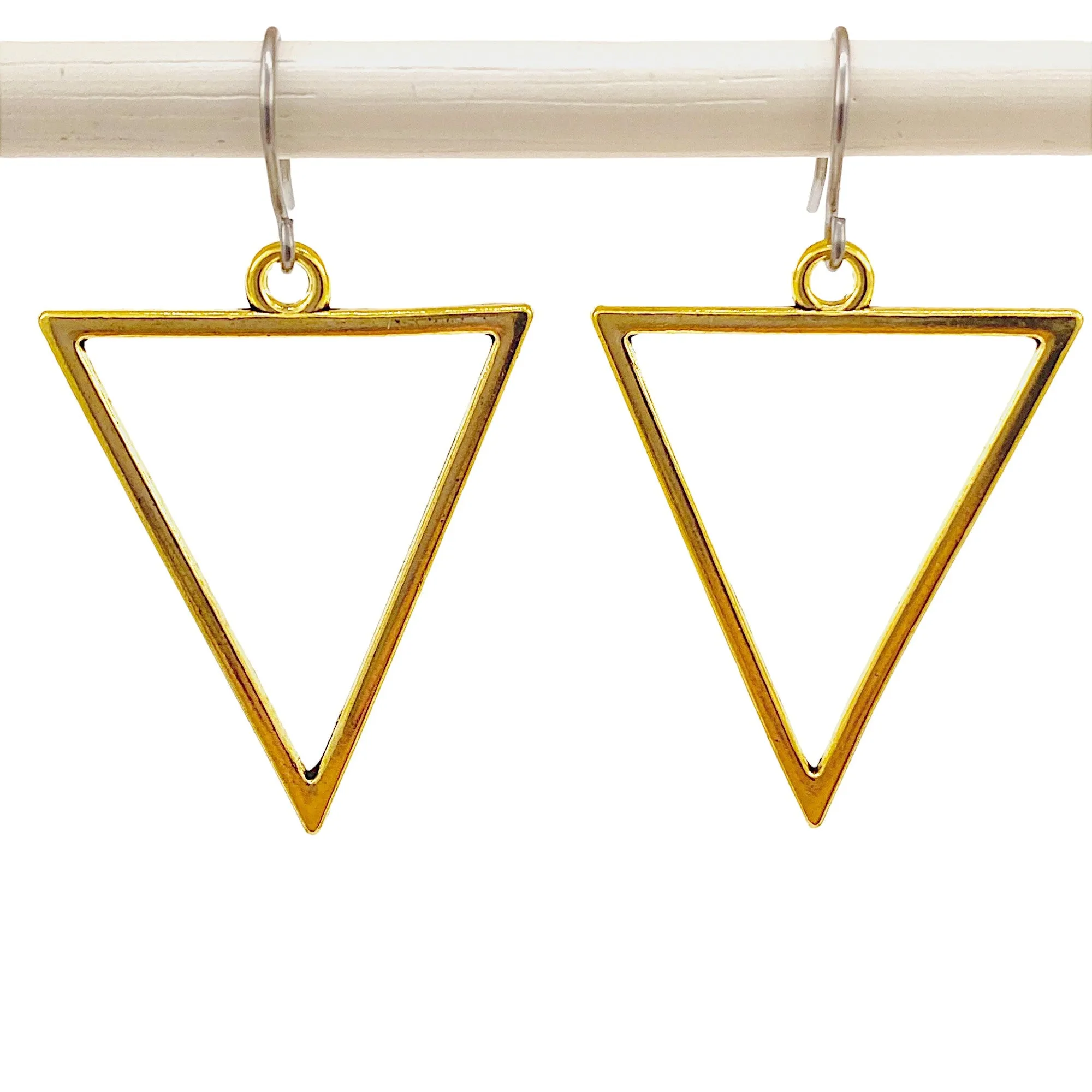 Geometric Gold Triangle earrings