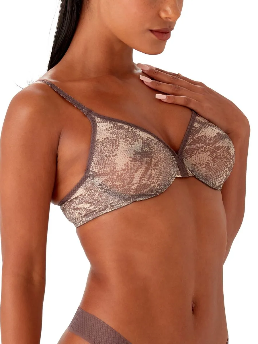 Gossard Glossies Snake Moulded Bra - Snake Print