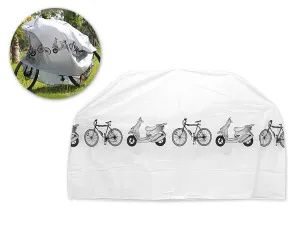 Heavy Duty Waterproof Bike Cover for Outdoor Bicycle Storage - White