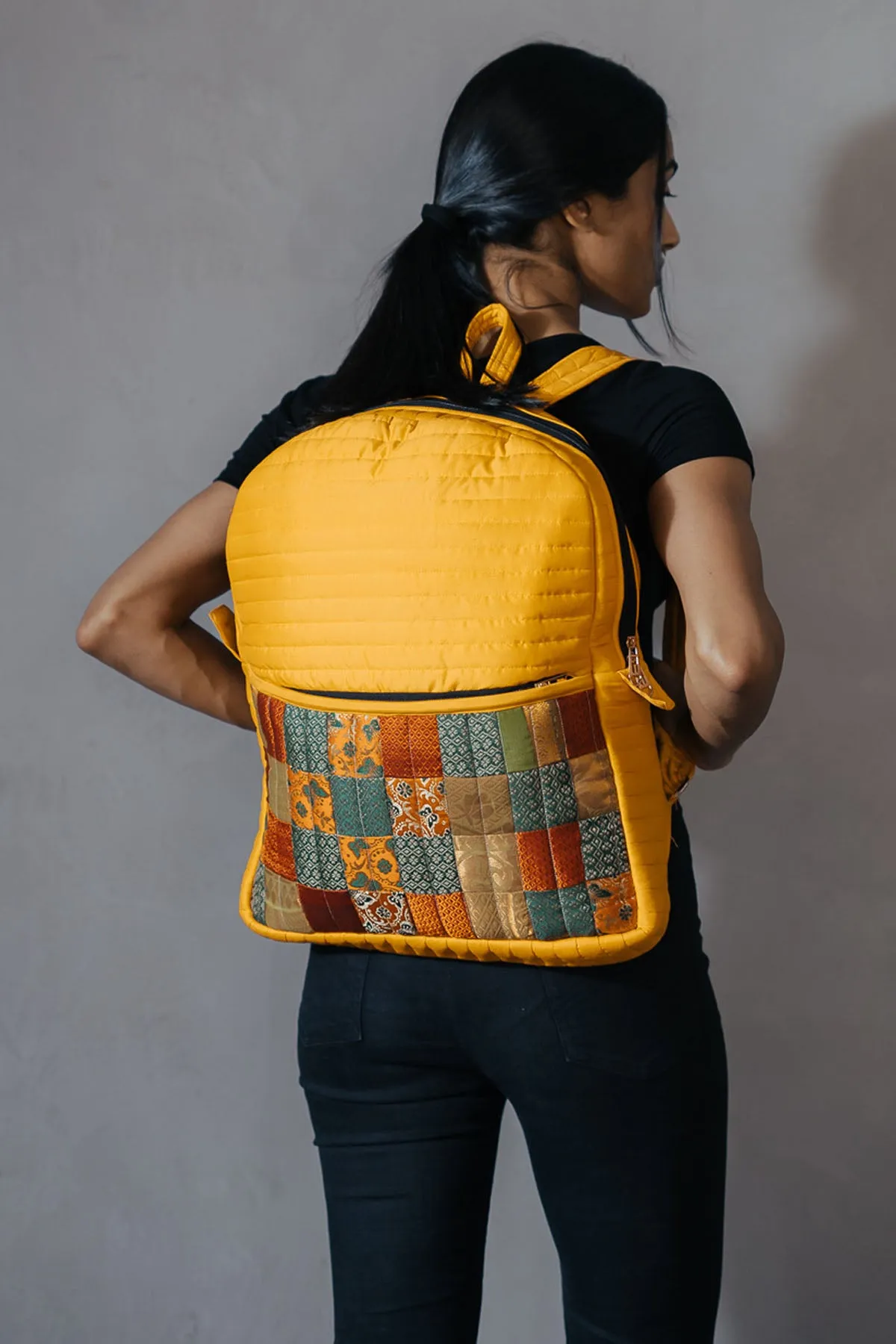 Honey Godhadi Patchwork Silk Bag