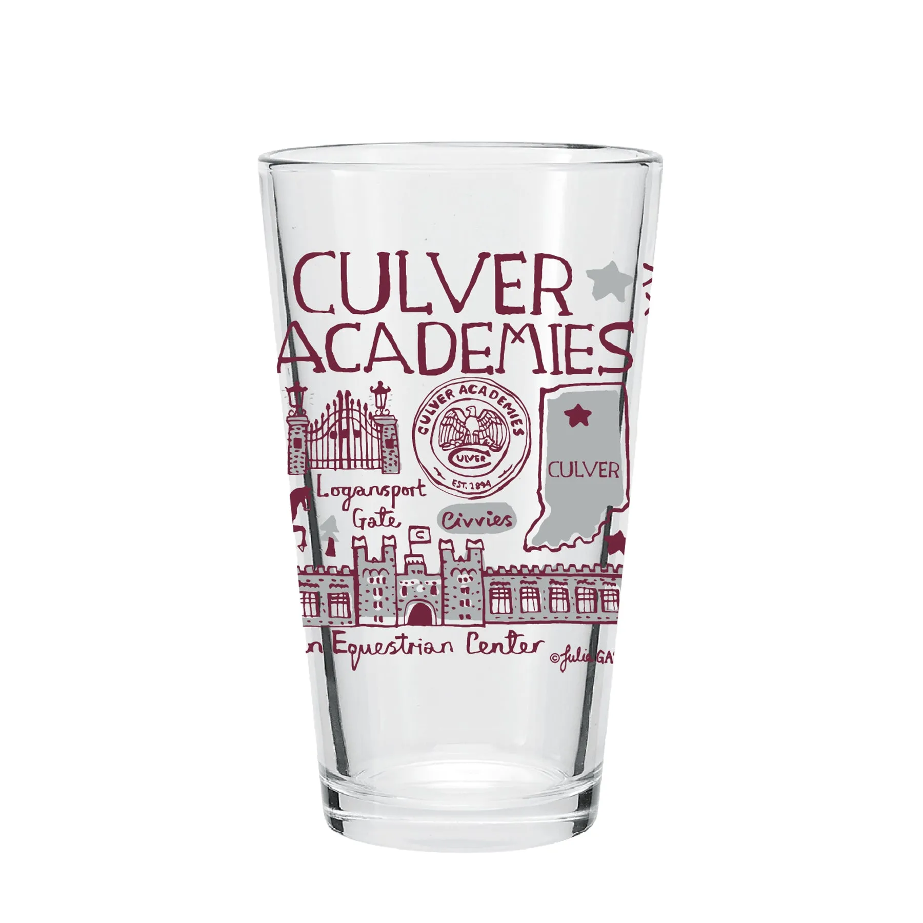 Julia Gash Culver Clear Pint Glass - 16oz