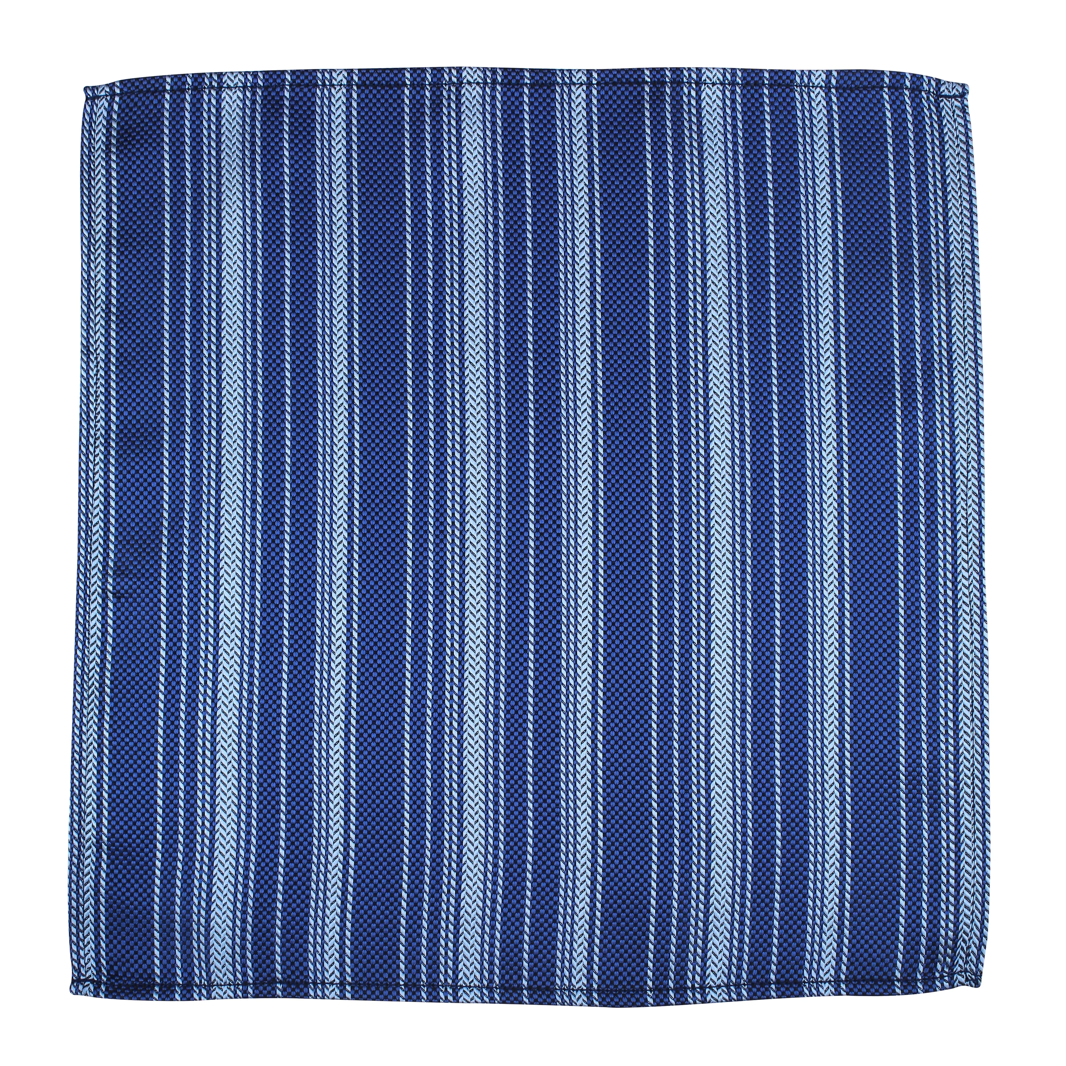 Kovove Soothing Blue Striped Pocket Square For Men