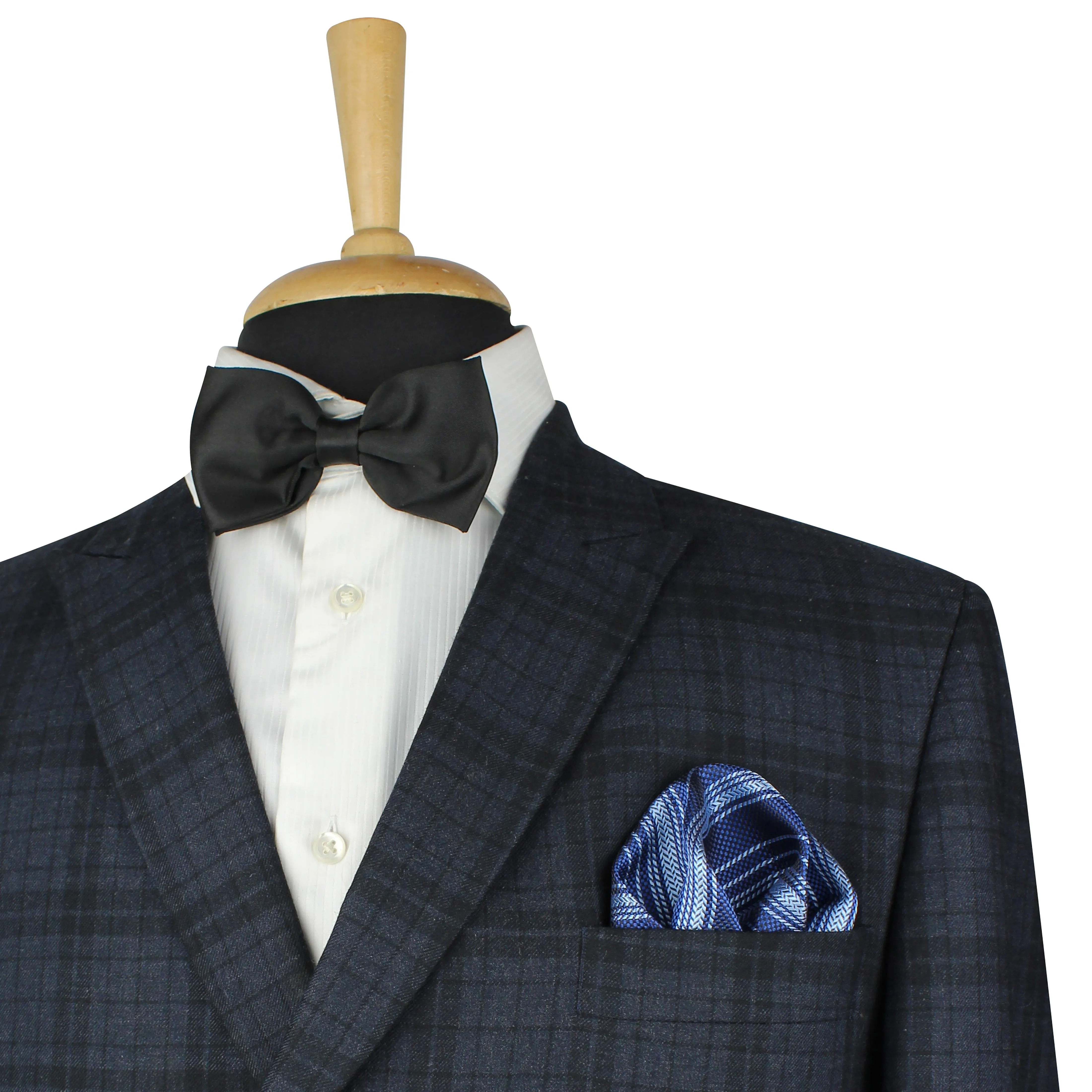 Kovove Soothing Blue Striped Pocket Square For Men