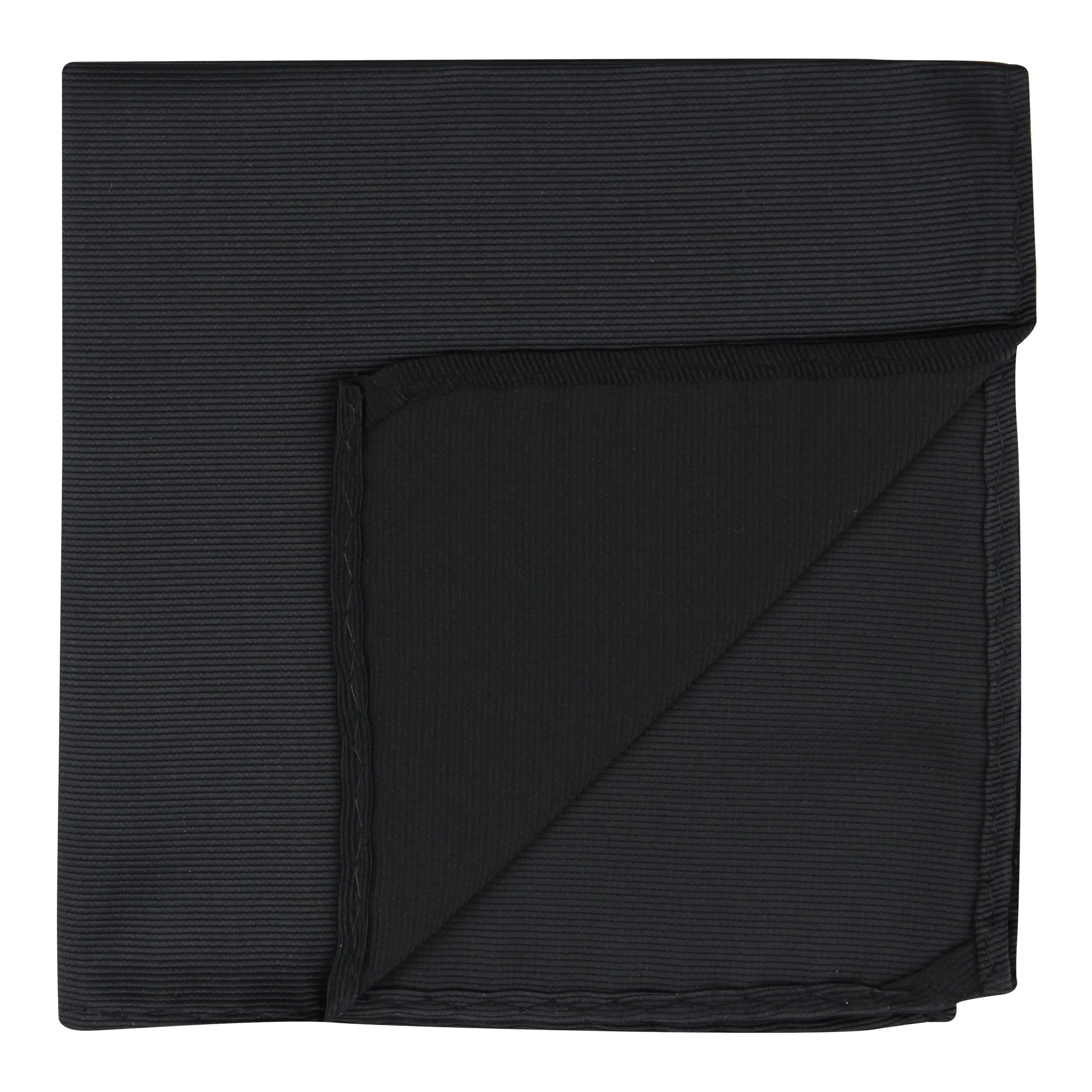 Kovove The Appealing Self Striped Black Pocket Square For Men