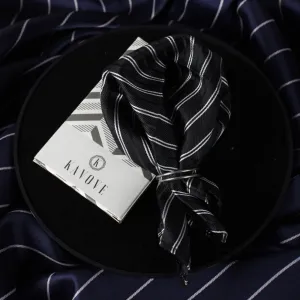 Kovove The Black Treat Striped Pocket Square For Men