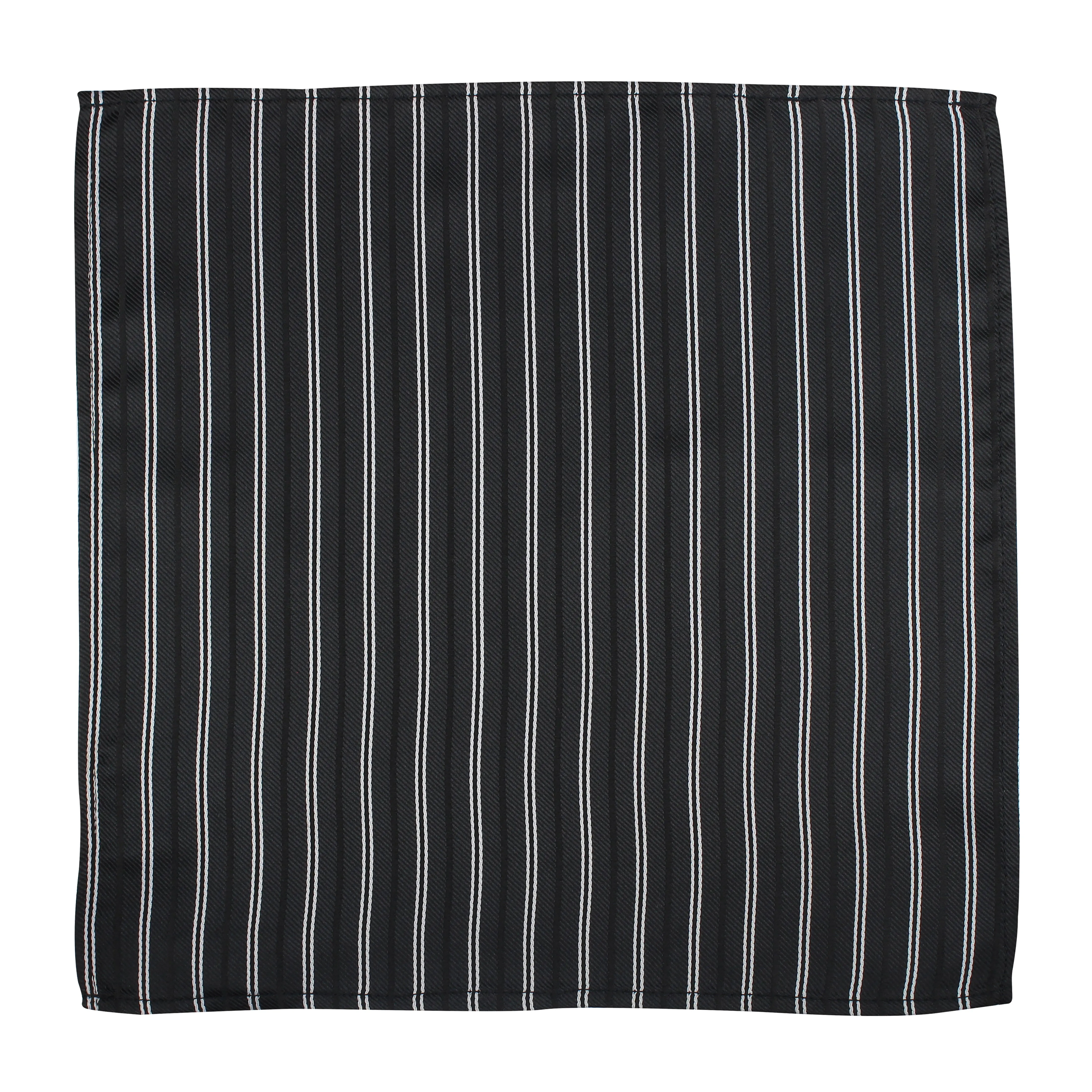 Kovove The Black Treat Striped Pocket Square For Men