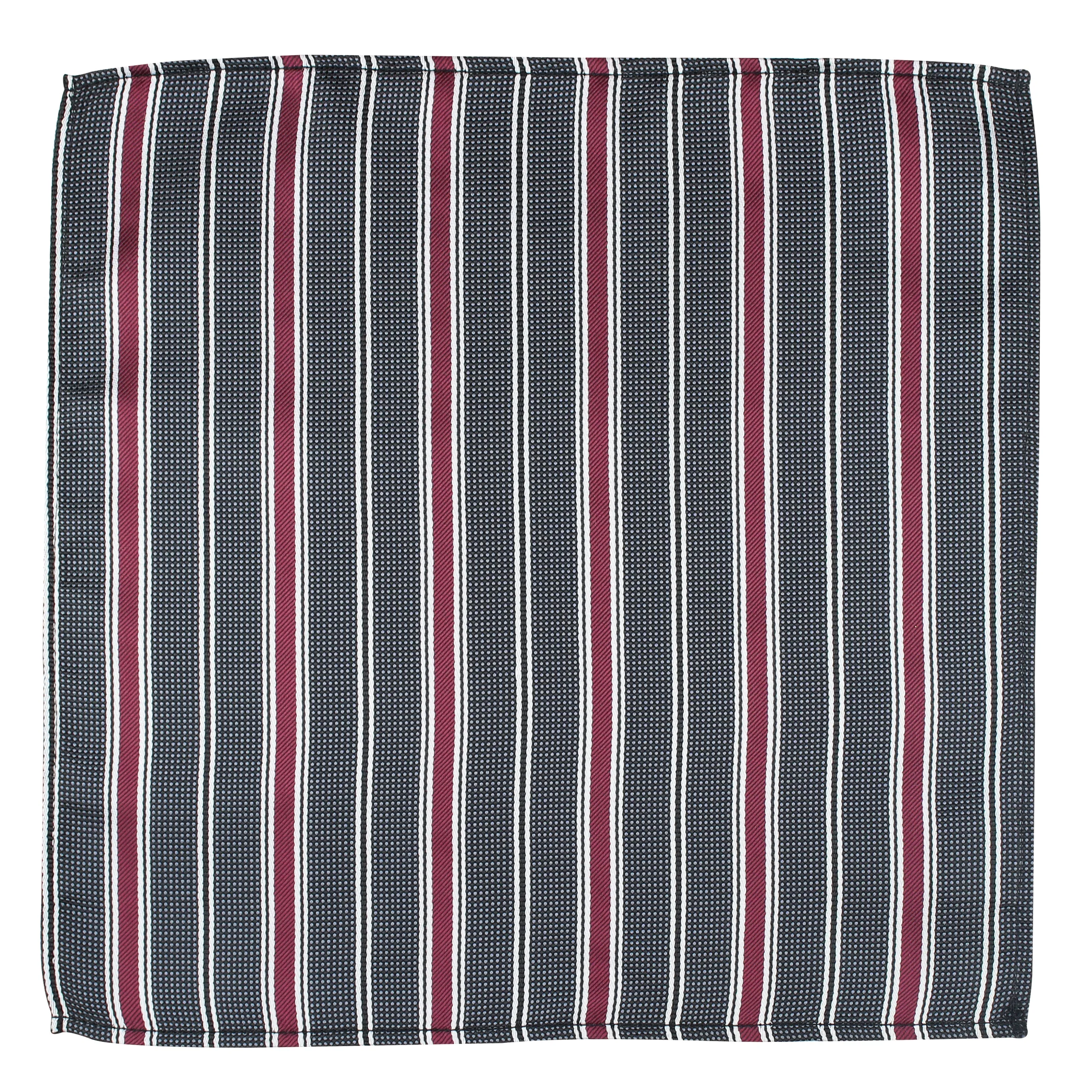 Kovove The Divine Striped Grey Pocket Square For Men