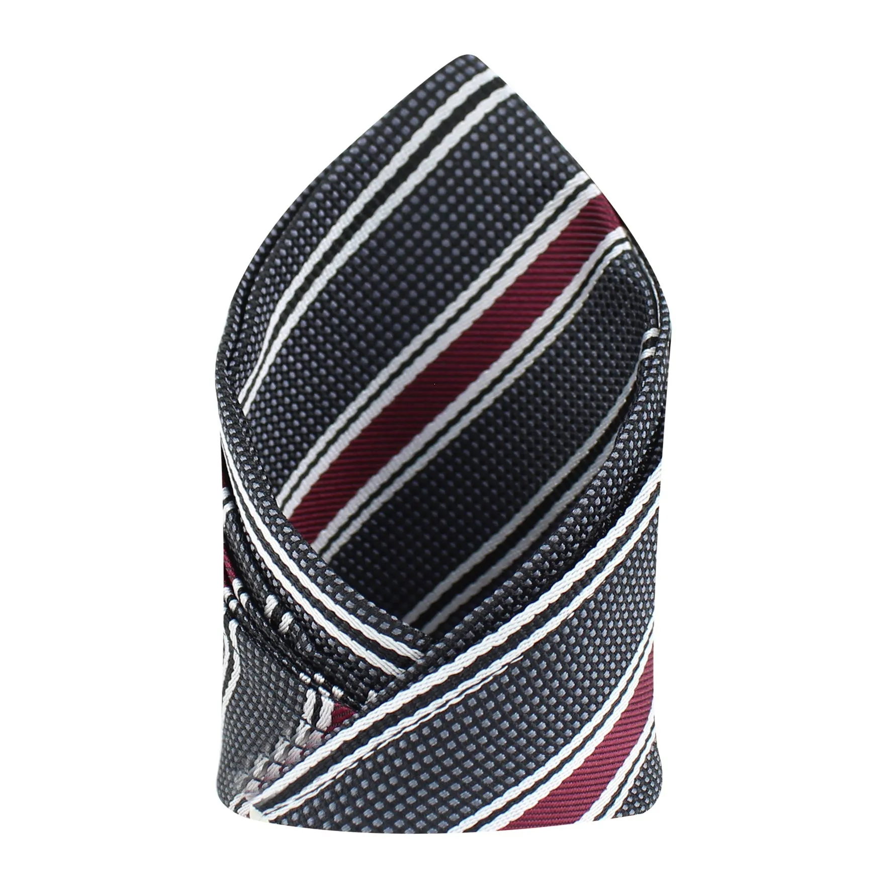 Kovove The Divine Striped Grey Pocket Square For Men