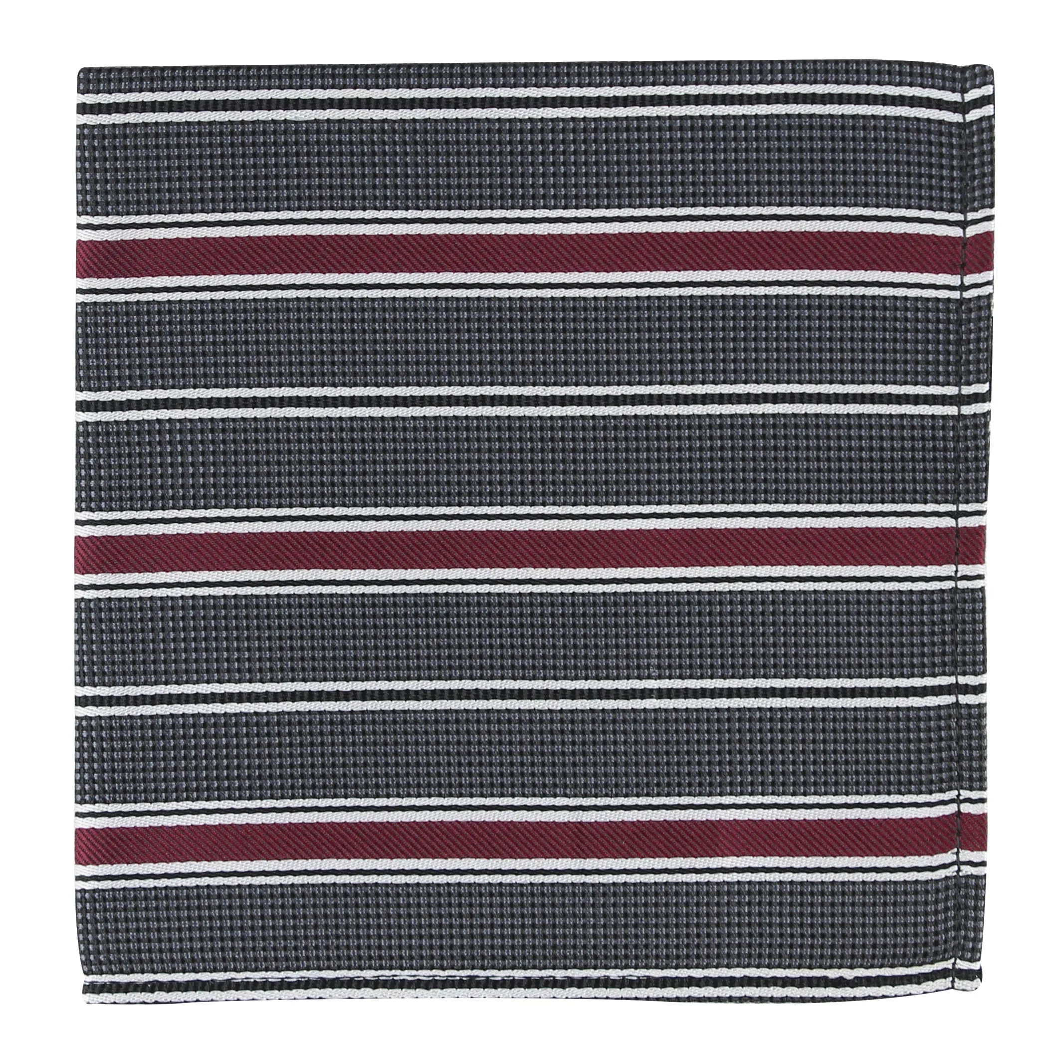 Kovove The Divine Striped Grey Pocket Square For Men