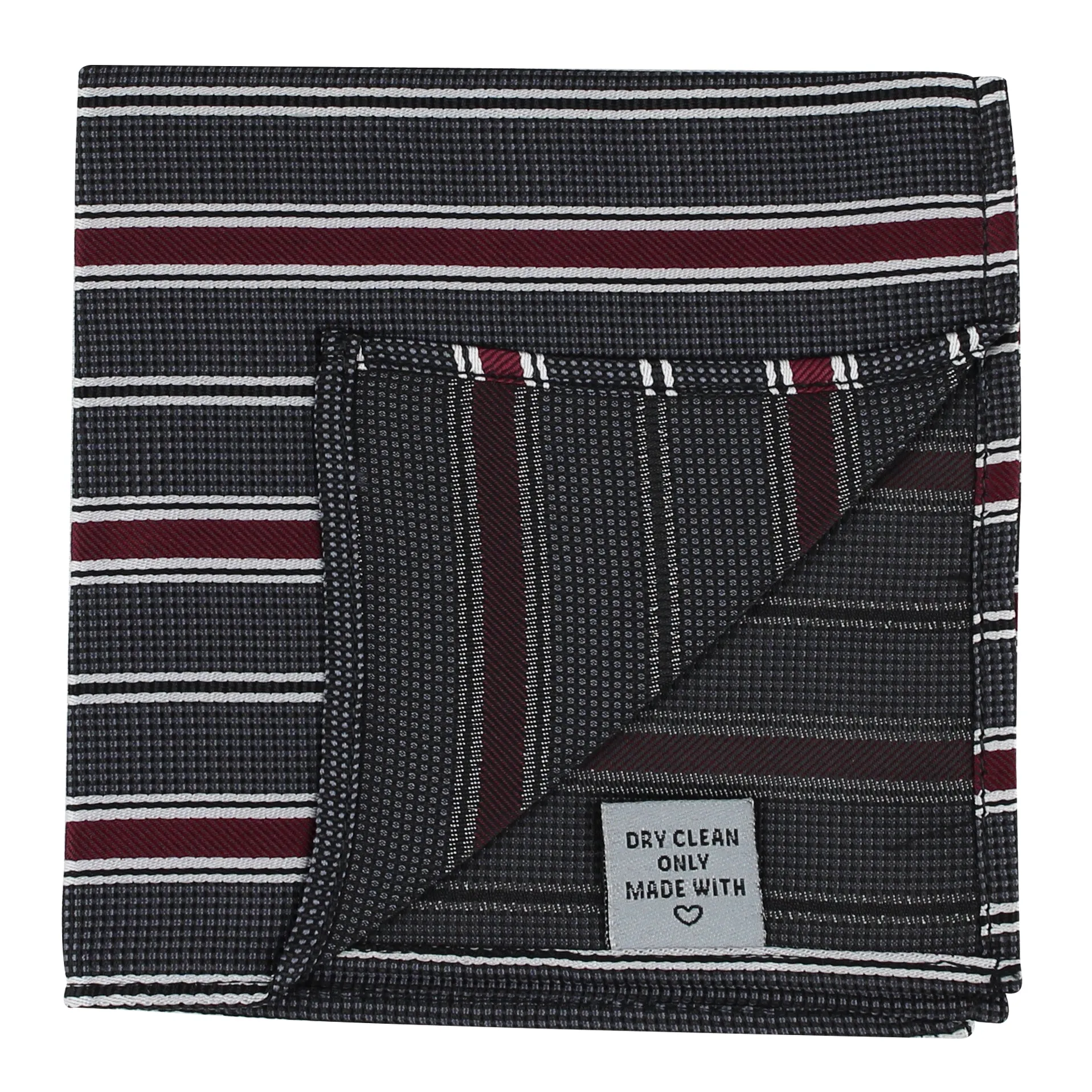 Kovove The Divine Striped Grey Pocket Square For Men