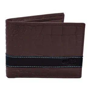 Men Crocodile Pattern Leather Wallet Croci Brown