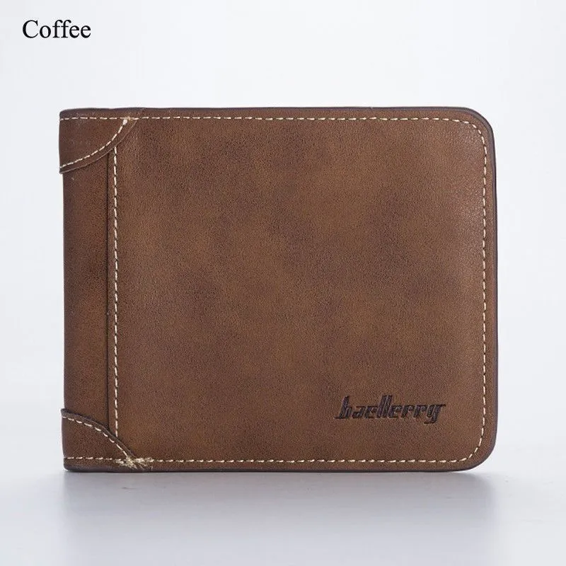 Men's Foldable Small Money Purse Leather Wallet Luxury Billfold Hipster Cowhide Credit Card/ID Holders