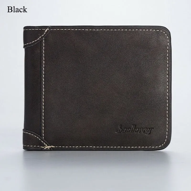 Men's Foldable Small Money Purse Leather Wallet Luxury Billfold Hipster Cowhide Credit Card/ID Holders