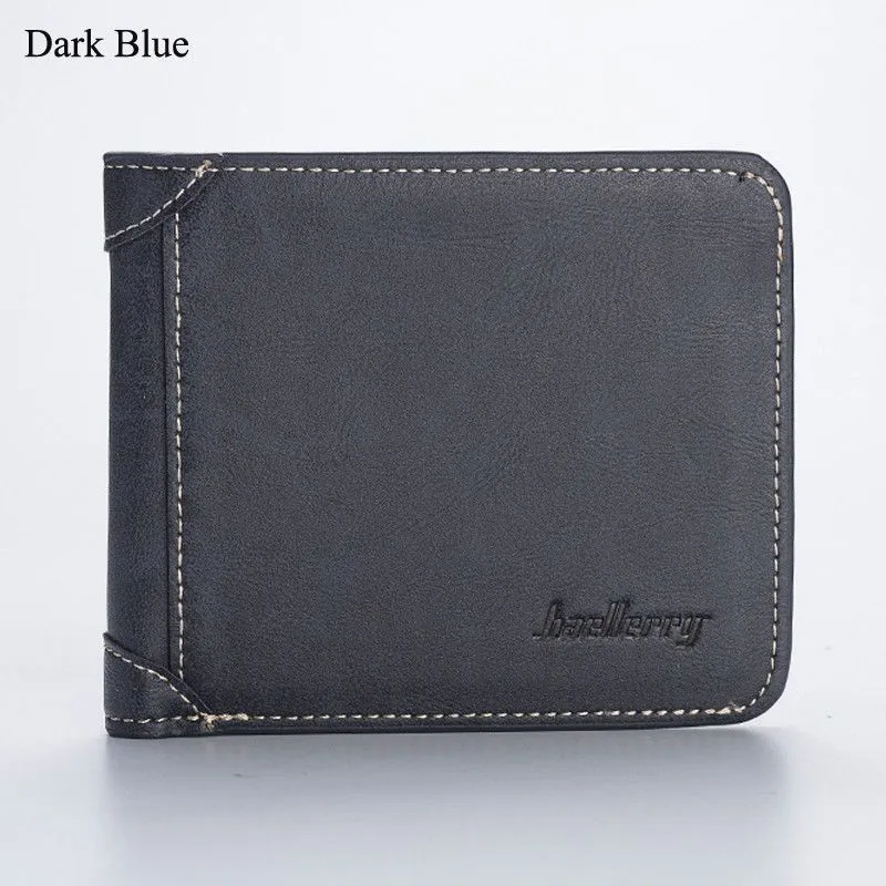 Men's Foldable Small Money Purse Leather Wallet Luxury Billfold Hipster Cowhide Credit Card/ID Holders