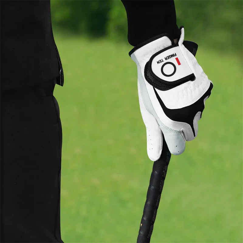 Men's Golf Gloves Leather All Weather Grip 6 Pack