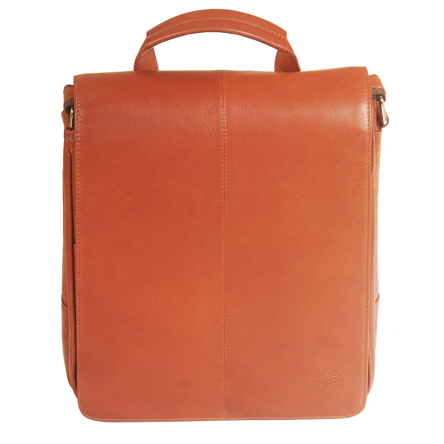 Messenger Style Tablet Bag, 10.5" x 4" x 12", Cognac