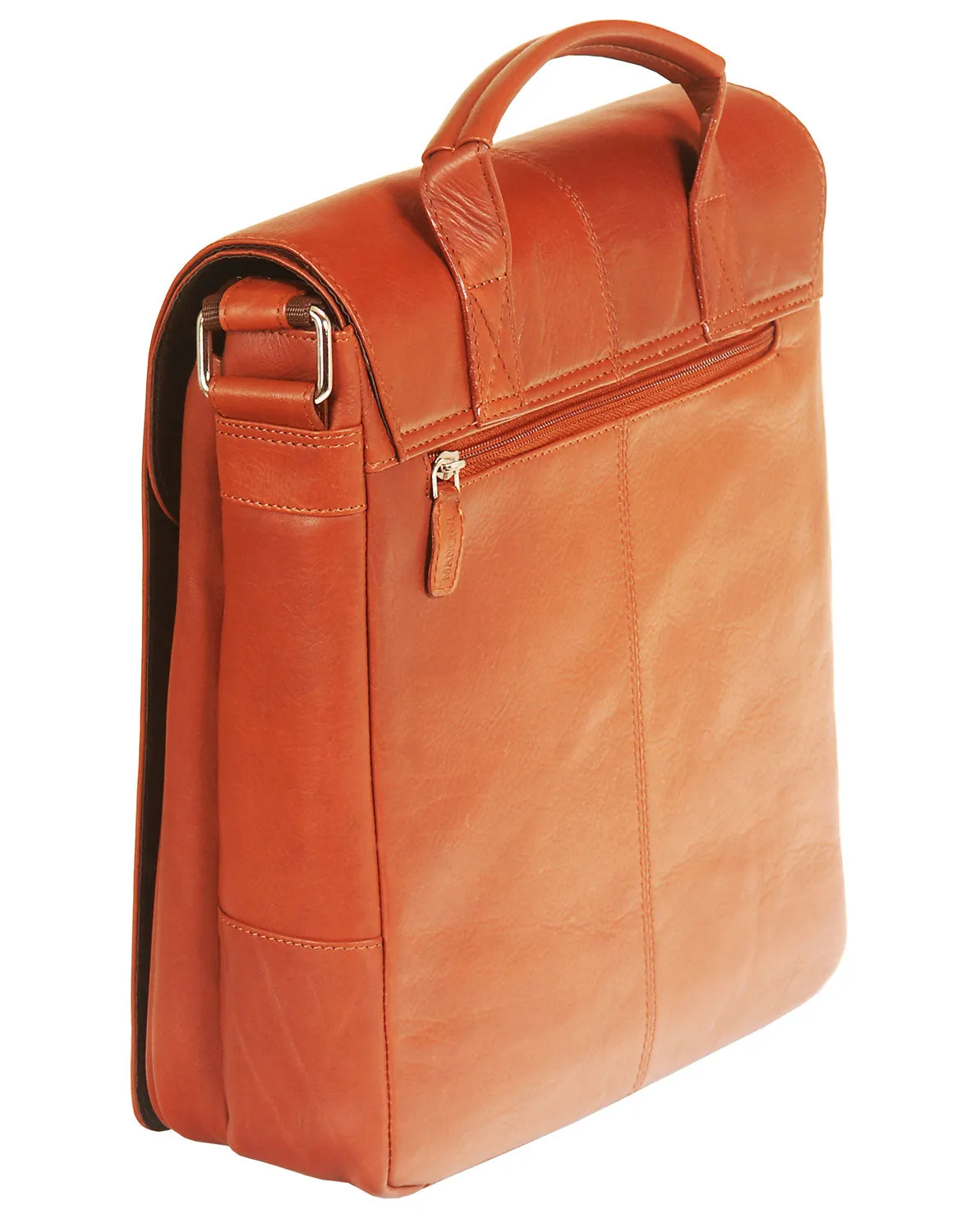 Messenger Style Tablet Bag, 10.5" x 4" x 12", Cognac