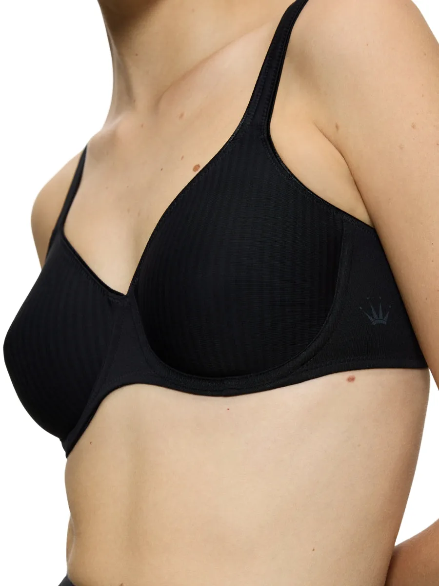 Modern Soft Cotton Moulded Bra - Black