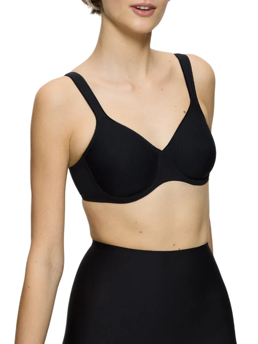 Modern Soft Cotton Moulded Bra - Black