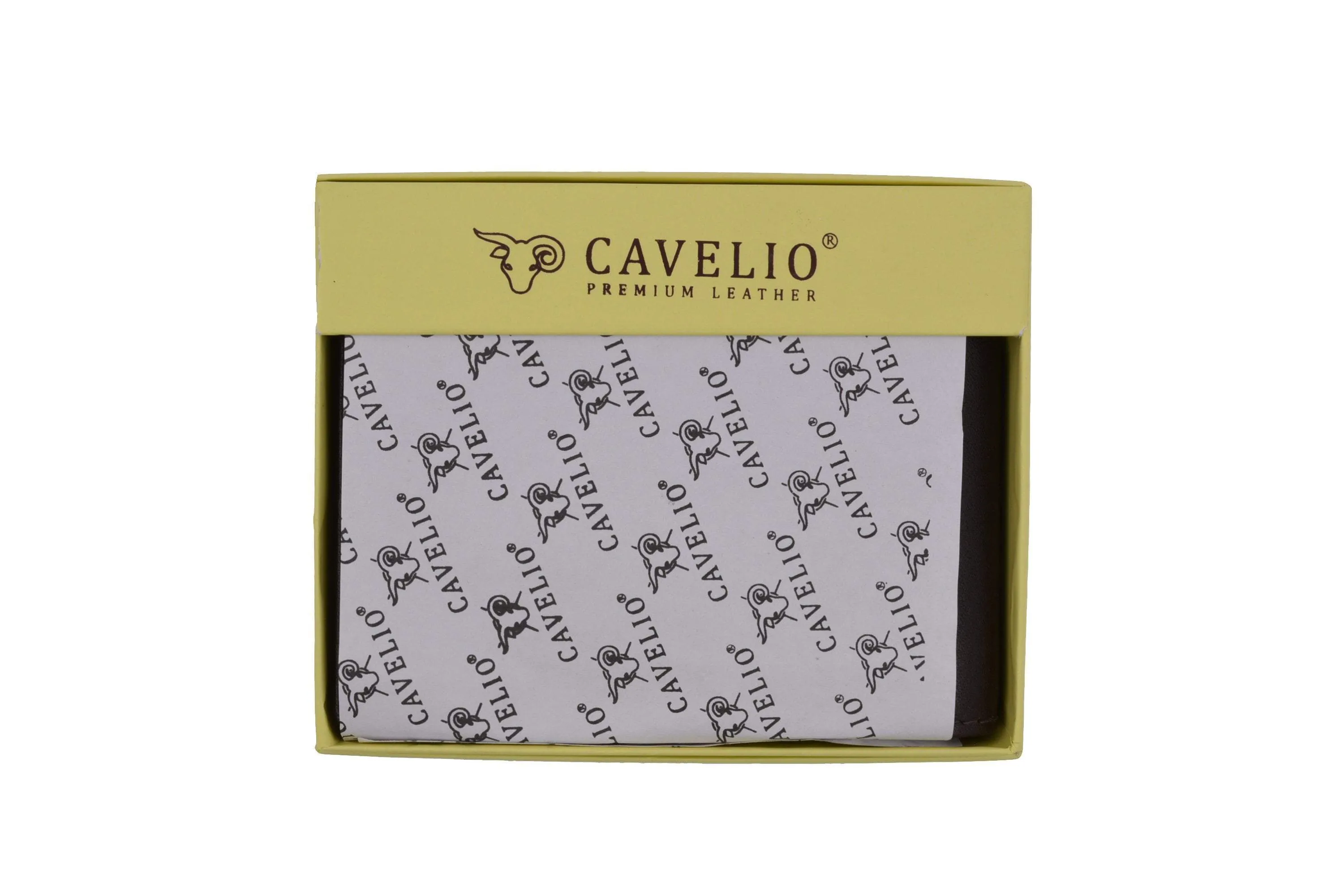 New Cavelio Mens Genuine Leather ID Card Bill Holder Trifold Wallet 731107 (C)