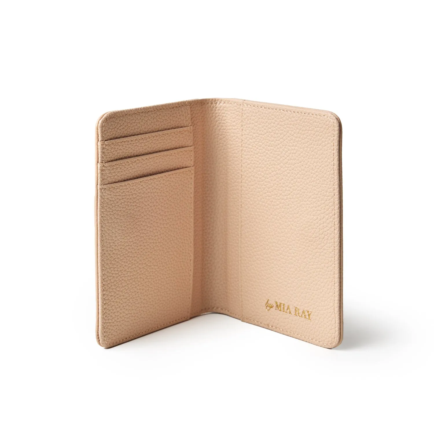 PEBBLE PASSPORT HOLDER - NUDE