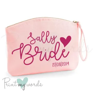 Personalised Hen Party Heart Make Up Bag - Bride