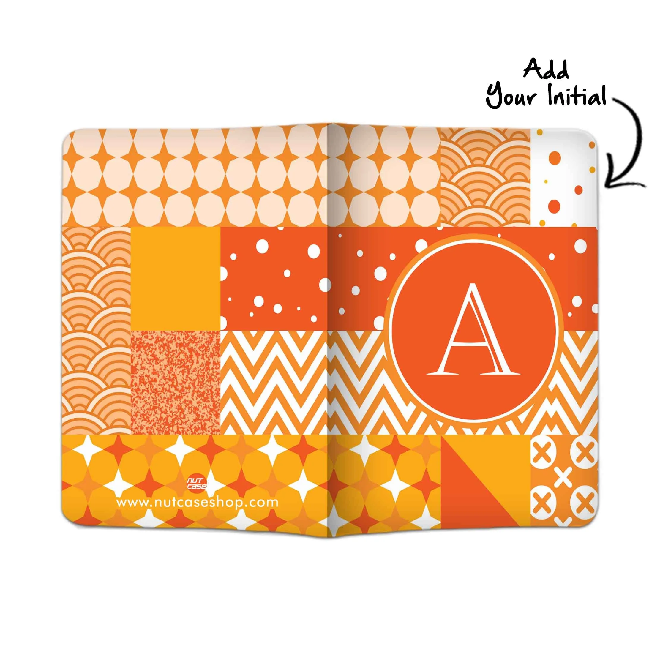 Personalized Passport Cover Travel Luggage Tag - Strips Pattern Orange