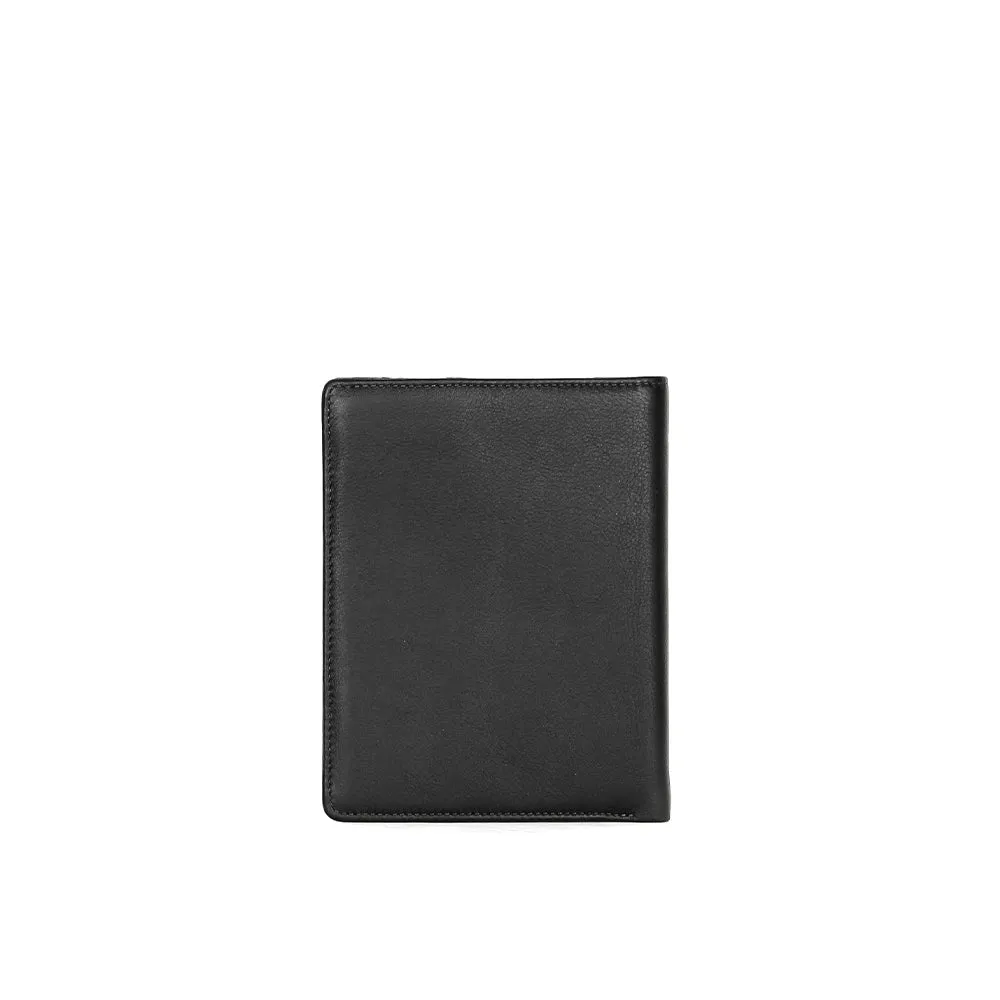 Picard Brooklyn Leather Passport Holder with Flap (Black)