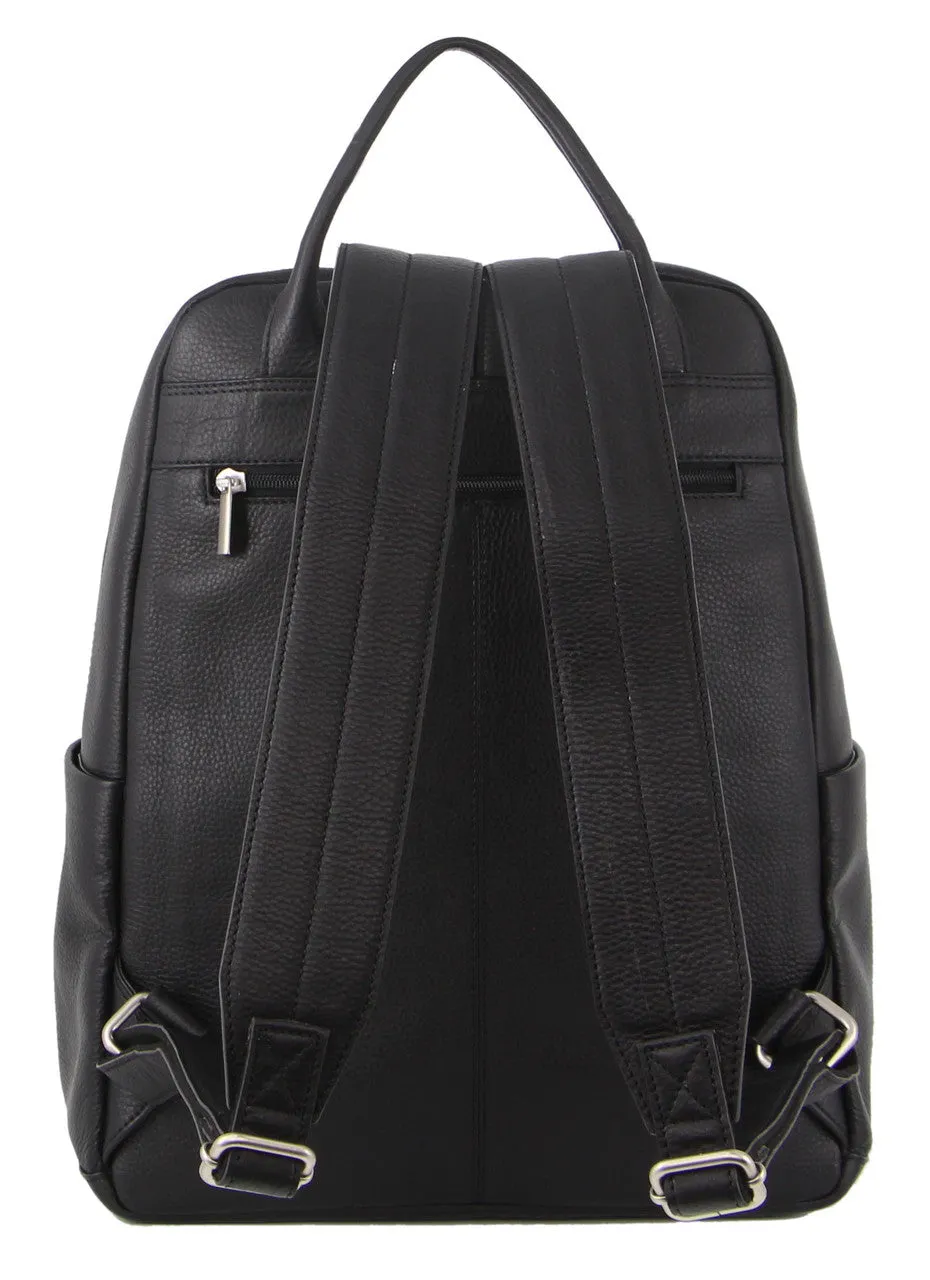 Pierre Cardin Leather Business Laptop Backpack PC3341 Black