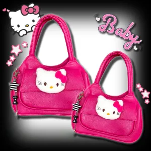 Pink Leather Kitty Handbag KI511