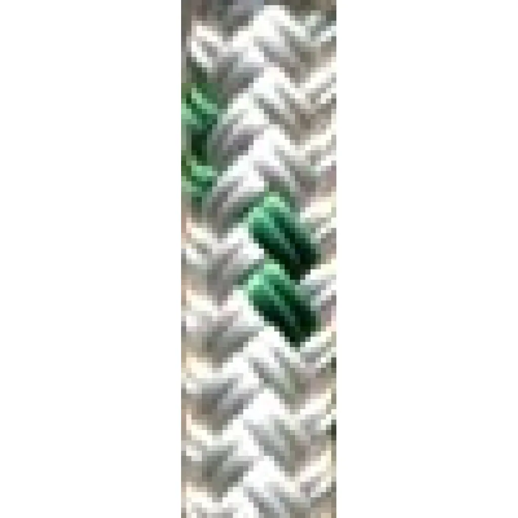 Polyester Braid - 5/16" White w/Green $/FT