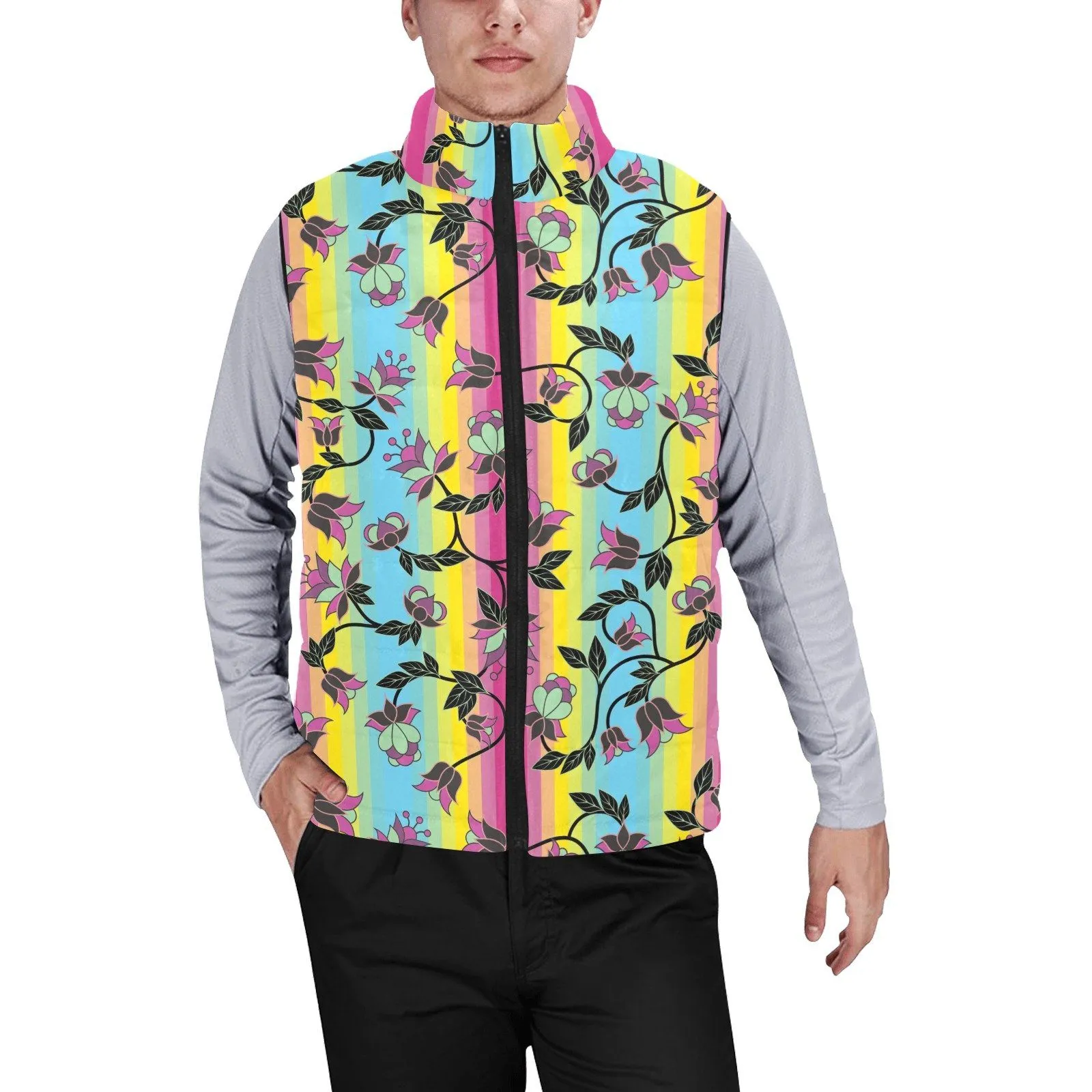 Powwow Carnival Men's Padded Vest Jacket