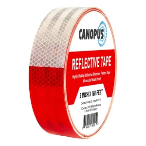 Reflective Tape, DOT-C2 Waterproof Red-White Adhesive