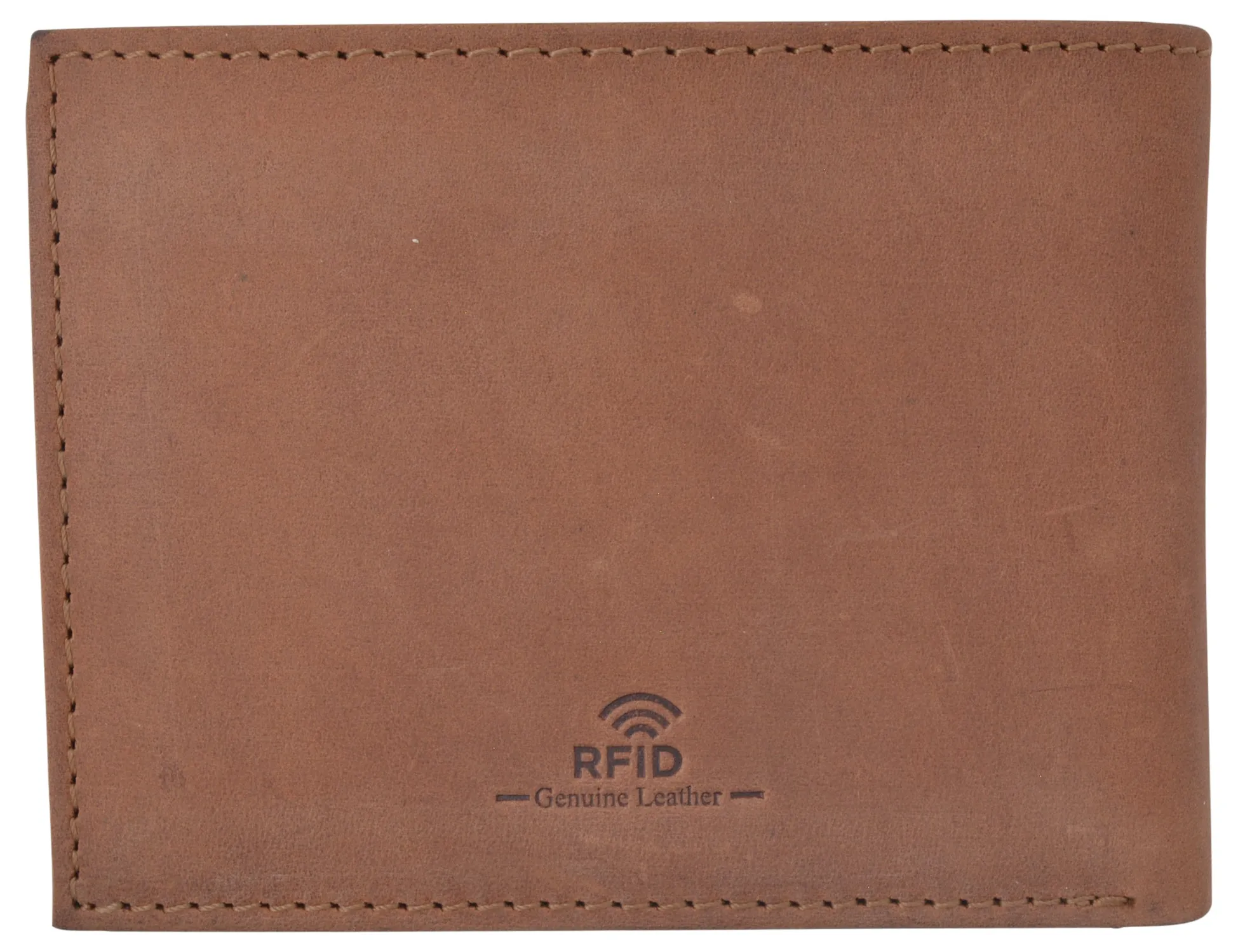 RFID Men's Bifold USA Genuine Leather Wallet With ID Window US Design Wallets for Men