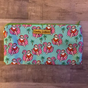 Santa on Vacation Small Zipper Bag