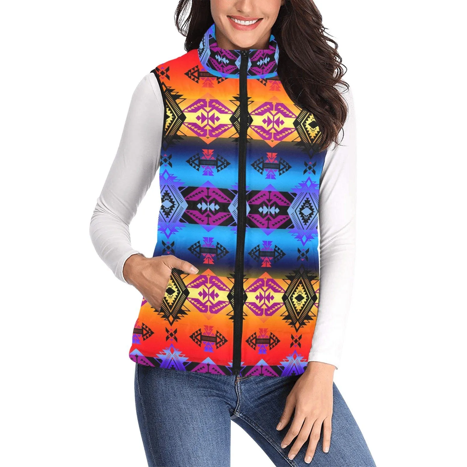 Sovereign Nation Sunset Women's Padded Vest Jacket