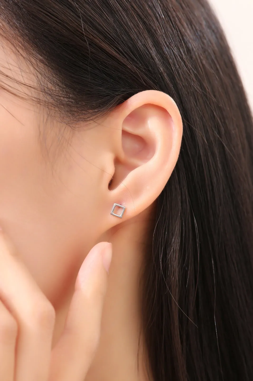 Square Hollow ear studs