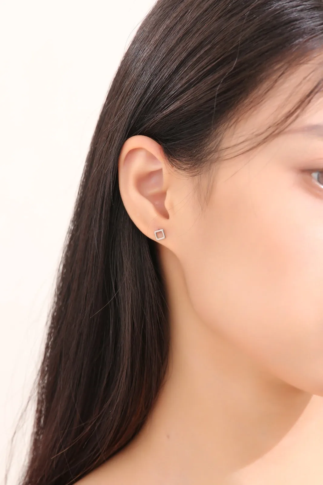 Square Hollow ear studs