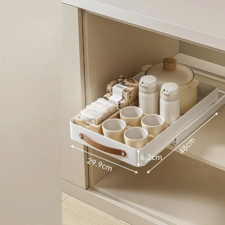 Stainless Steel Pull-Out Storage Kitchen Organizer Tray