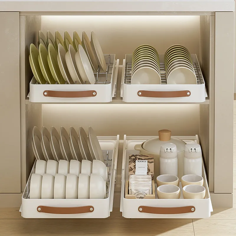 Stainless Steel Pull-Out Storage Kitchen Organizer Tray